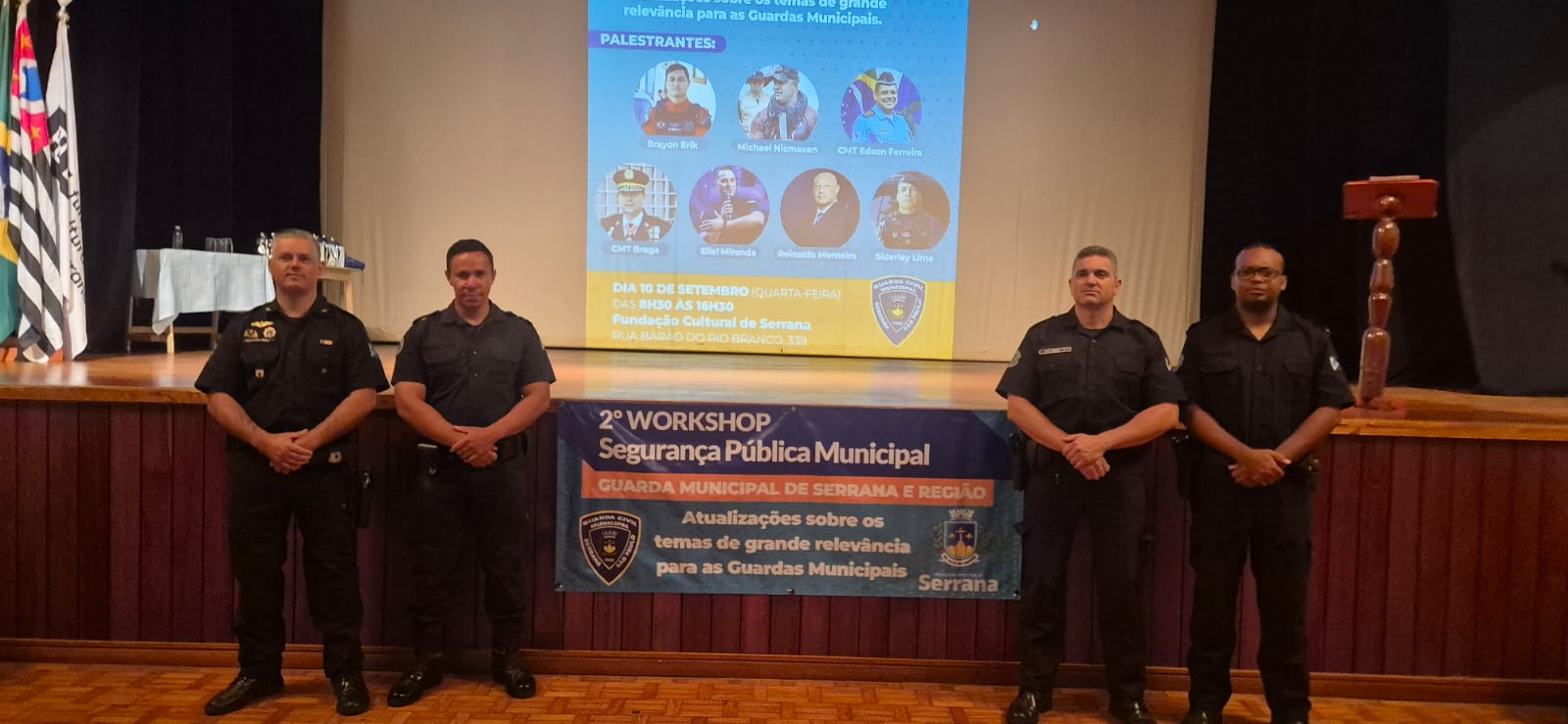 Guardas Municipais de Ibaté participam de workshop sobre segurança pública em Serrana