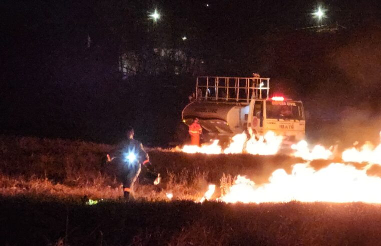 Defesa Civil e Bombeiros contêm incêndio de grandes proporções em Ibaté