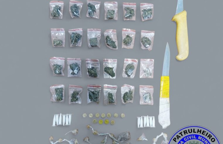 🚨 Guarda Municipal apreende drogas e armas brancas no Jardim Cruzado em Ibaté