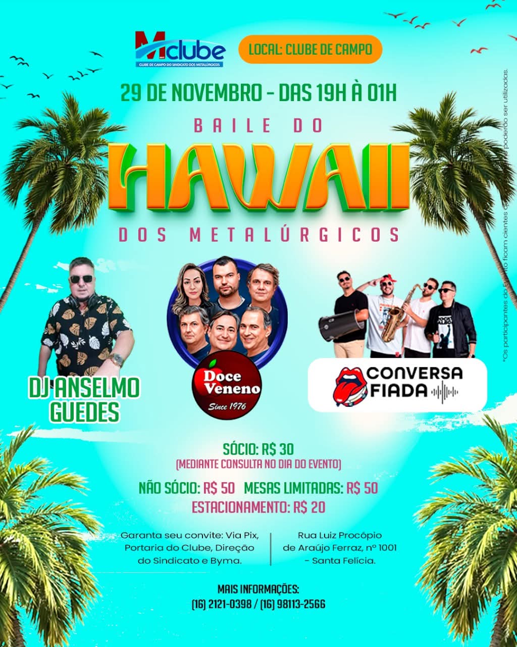 🎉 Baile do Hawaii dos Metalúrgicos promete agitar São Carlos no dia 29 de novembro