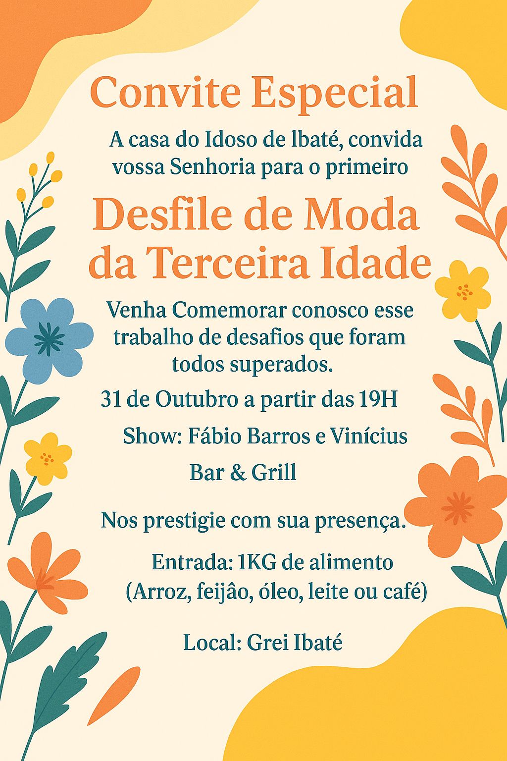 Desfile de Moda da Terceira Idade celebra superação e alegria em Ibaté 🌸✨
