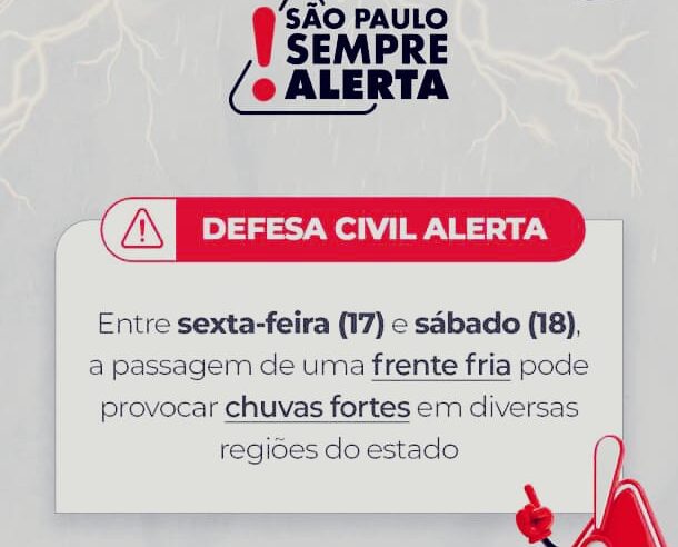 🚨 Defesa Civil emite alerta para temporais em São Paulo 🚨