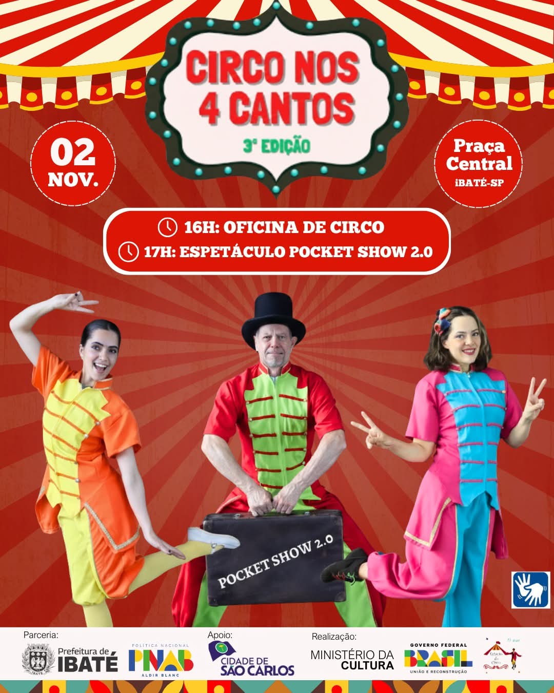 🎪 Circo, alegria e encanto tomam conta de Ibaté neste domingo! 🎭
