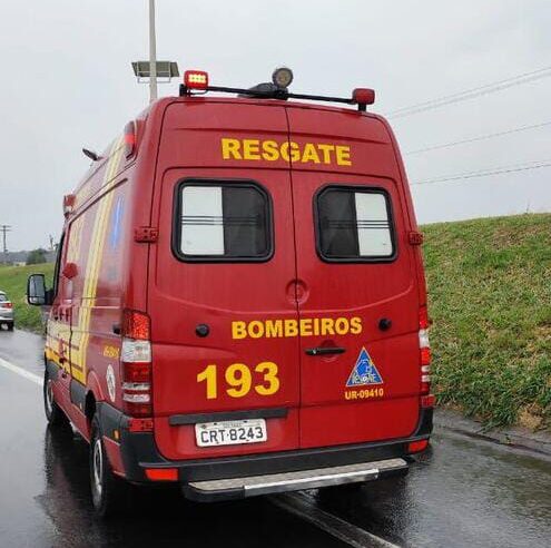 Caminhão carregado com tripas de boi colide com defensa metálica na Washington Luís, em São Carlos