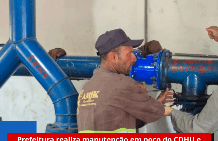 Prefeitura realiza manutenção em poço do CDHU e prevê normalização do abastecimento neste domingo