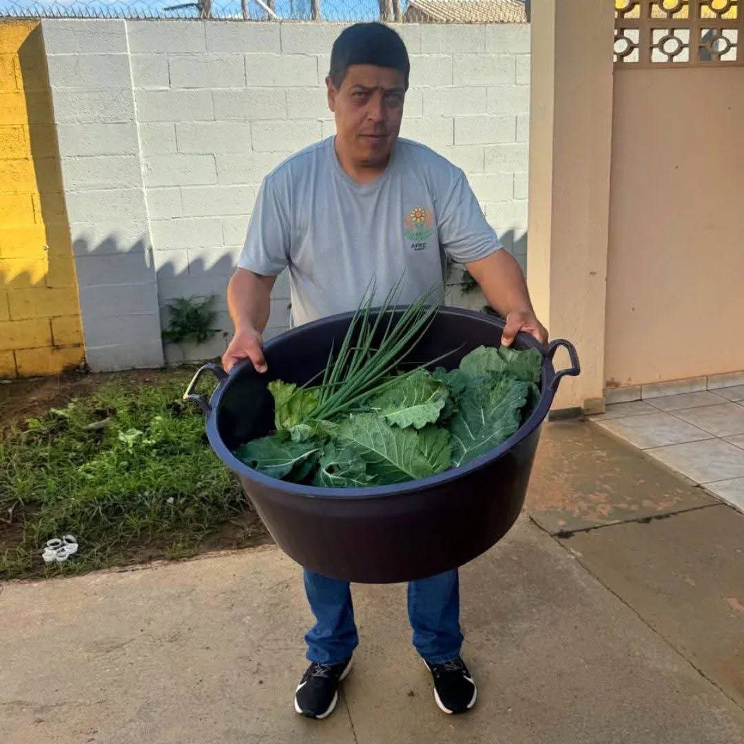 🌱 Dia de colheita na APAE de Ibaté! 🥕🌿