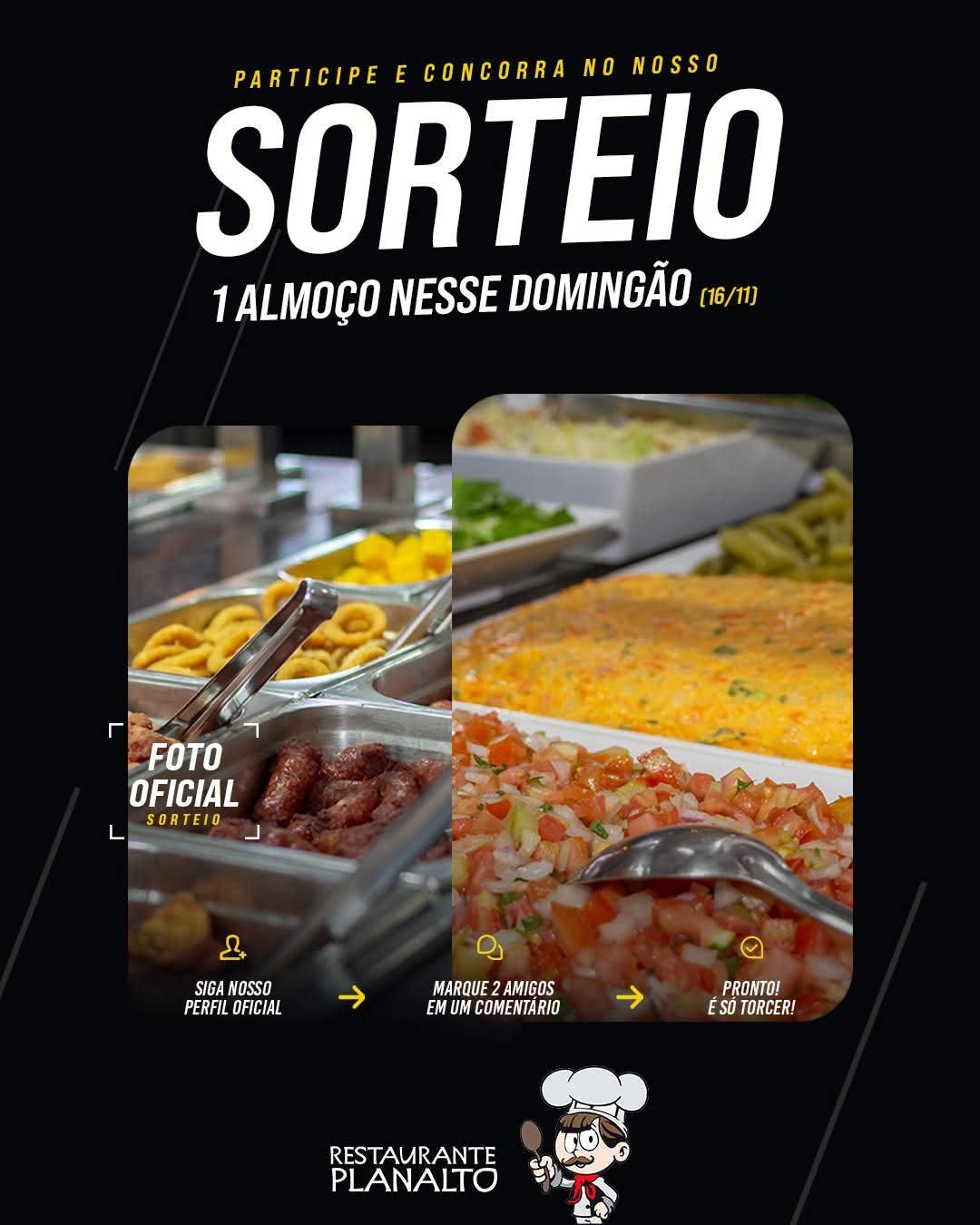 🎉 SORTEIO ESPECIAL DE DOMINGÃO NO RESTAURANTE PLANALTO! 🎉
