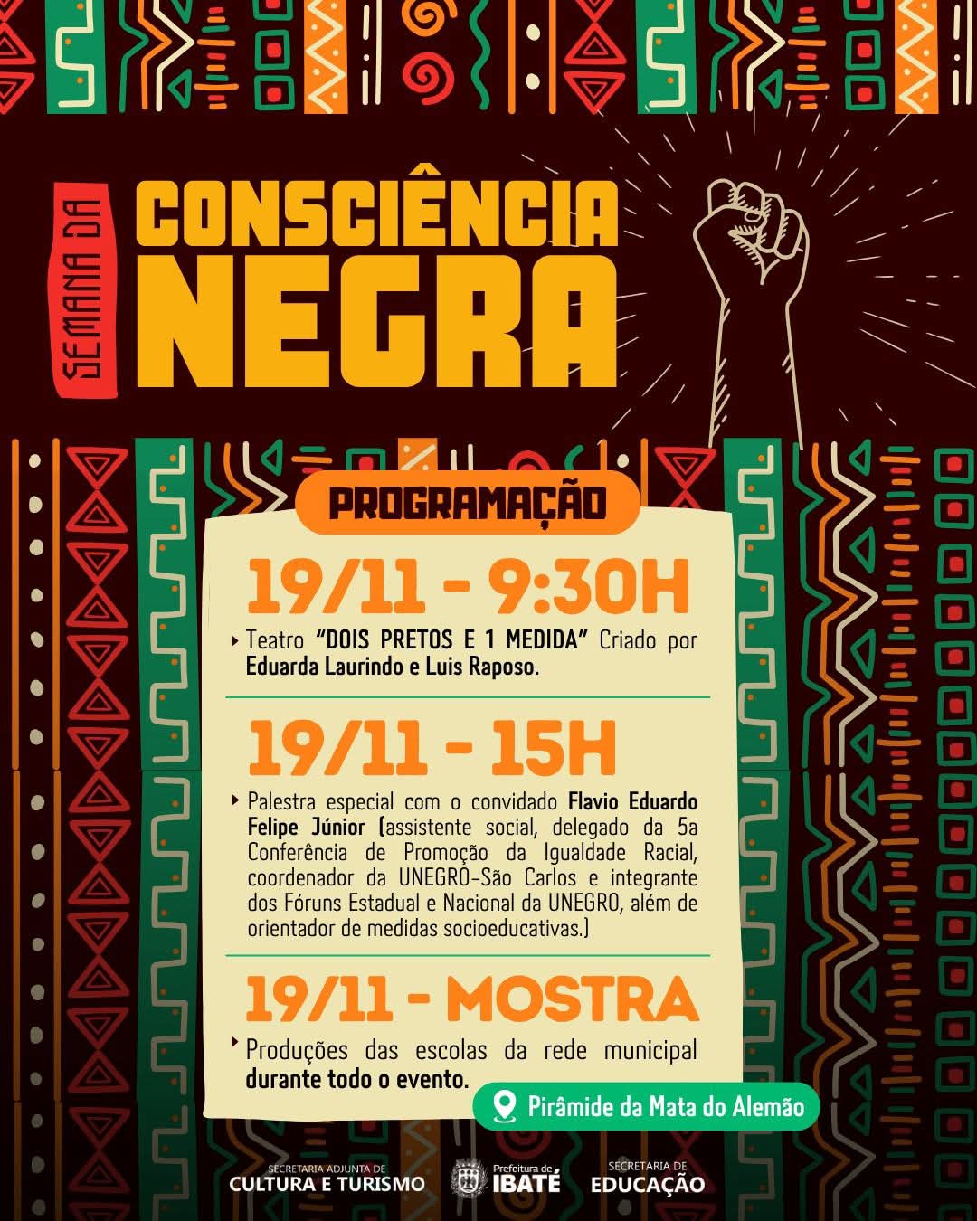 Ibaté promove teatro, palestra e mostra em celebração ao Dia da Consciência Negra