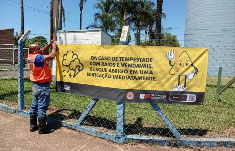 Defesa Civil de Ibaté instala faixas educativas e reforça ações preventivas contra temporais