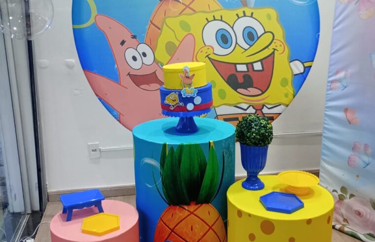 🧽💛 Mais uma decoração encantadora feita pela Ane Decorações — dessa vez no tema Bob Esponja! 🍍✨