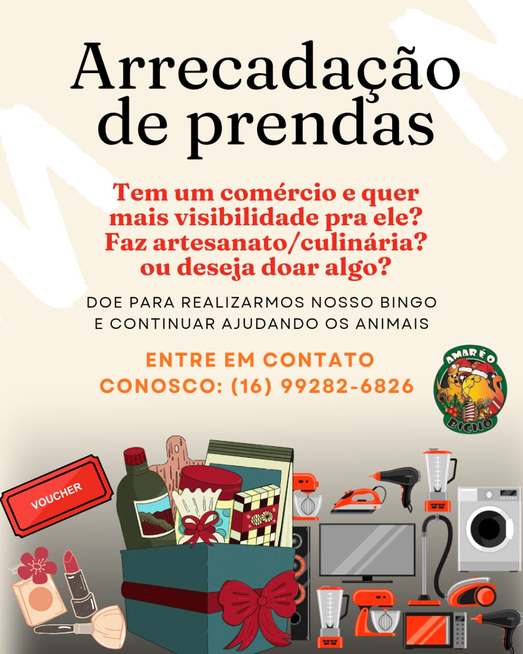 🐾💛 Campanha de Arrecadação de Prendas — Participe e ajude os animais! 💛🐾