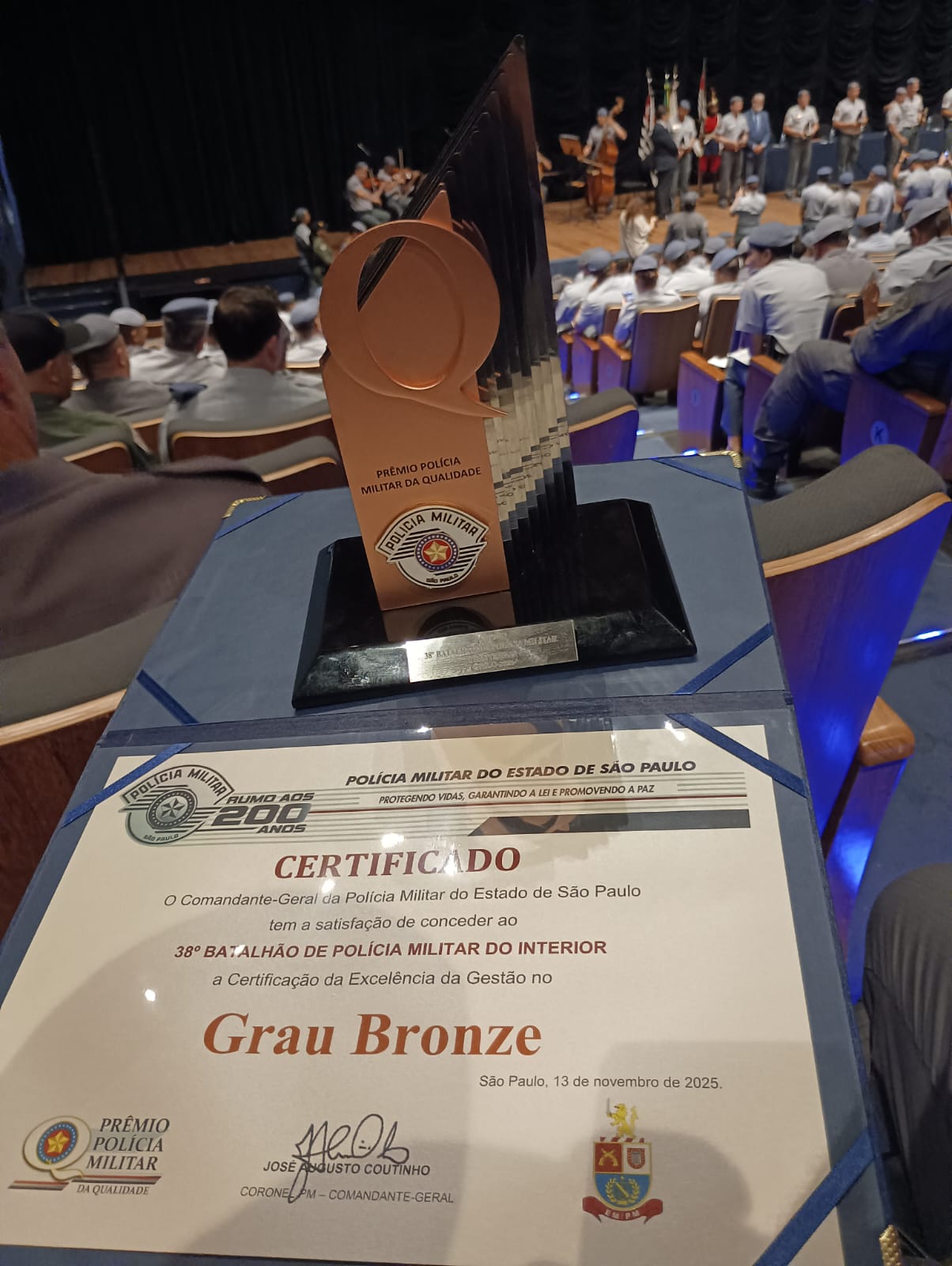 38º BPM/I recebe Prêmio de Polícia Militar da Qualidade em cerimônia no Memorial da América Latina