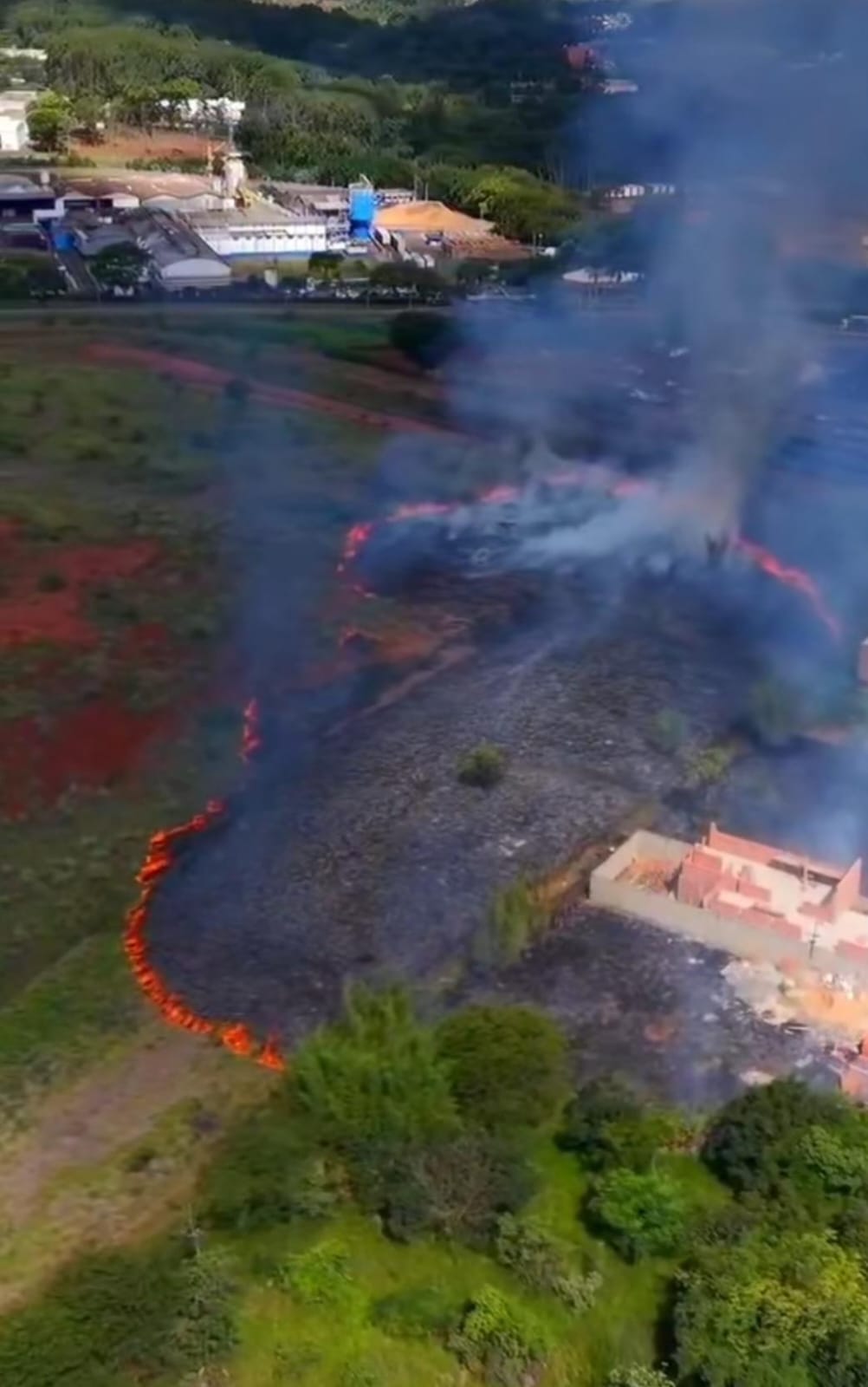 Incêndio de grandes proporções atinge área próxima à SP-318, em São Carlos