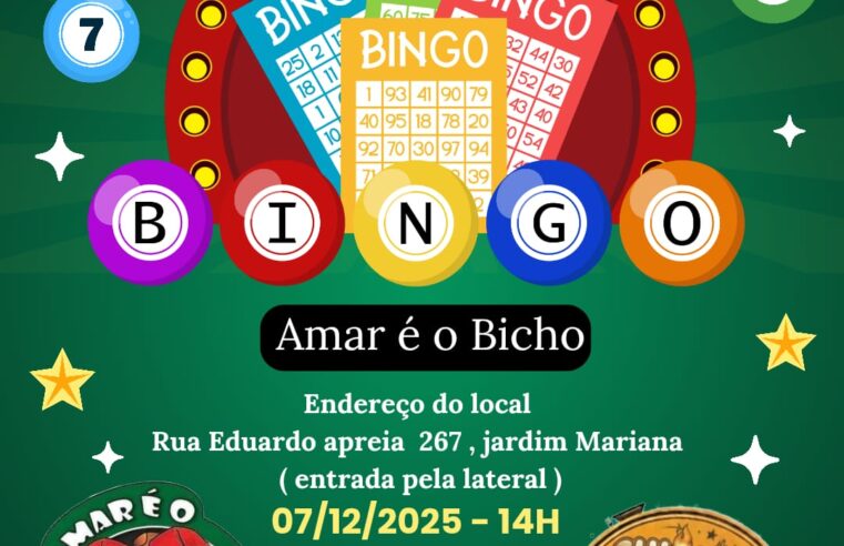 🎉 Vem aí mais um Bingo em prol da ONG Amar é o Bicho! 🐾❤️