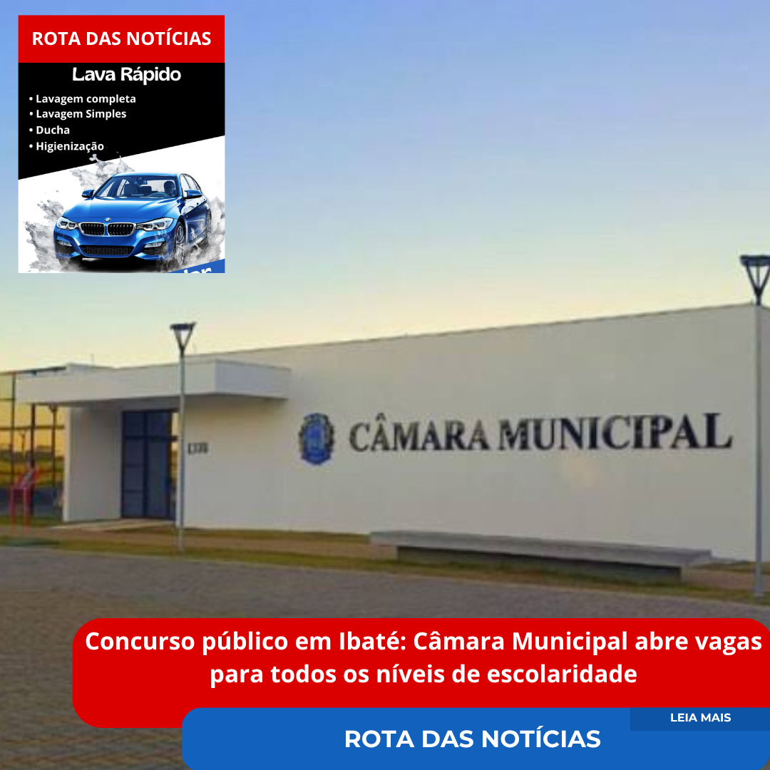 Concurso público em Ibaté: Câmara Municipal abre vagas para todos os níveis de escolaridade