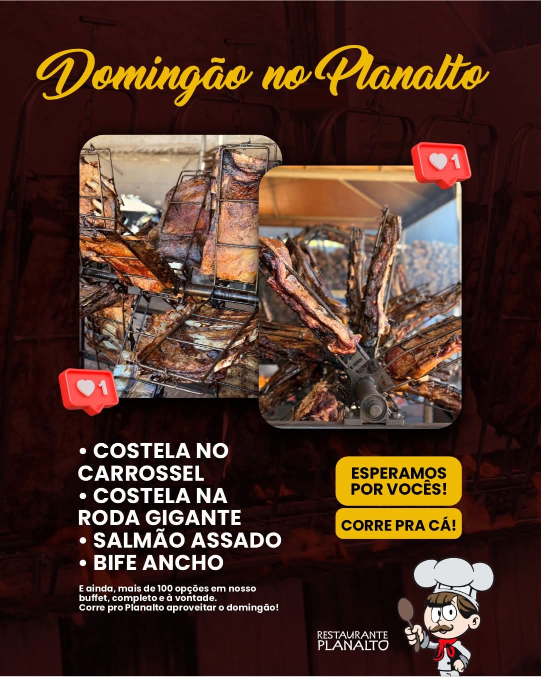 🔥🍽️ Final de semana é sinônimo de comer bem no Restaurante Planalto!