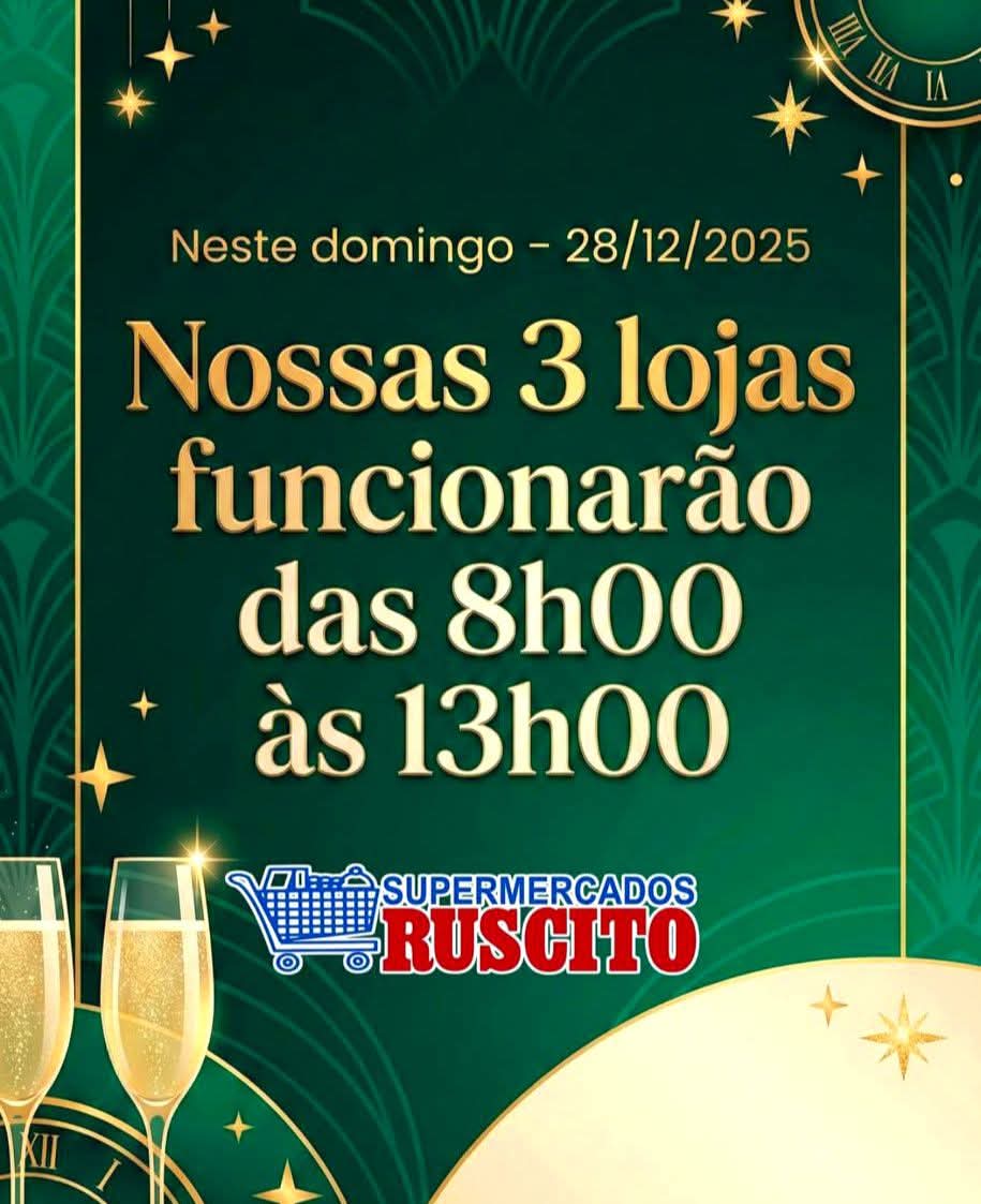Os Supermercados Ruscito seguem se consolidando como referência em economia, variedade e atendimento de qualidade em Ibaté, com três lojas sempre prontas para receber as famílias da região com conforto e preços especiais. 🛒✨