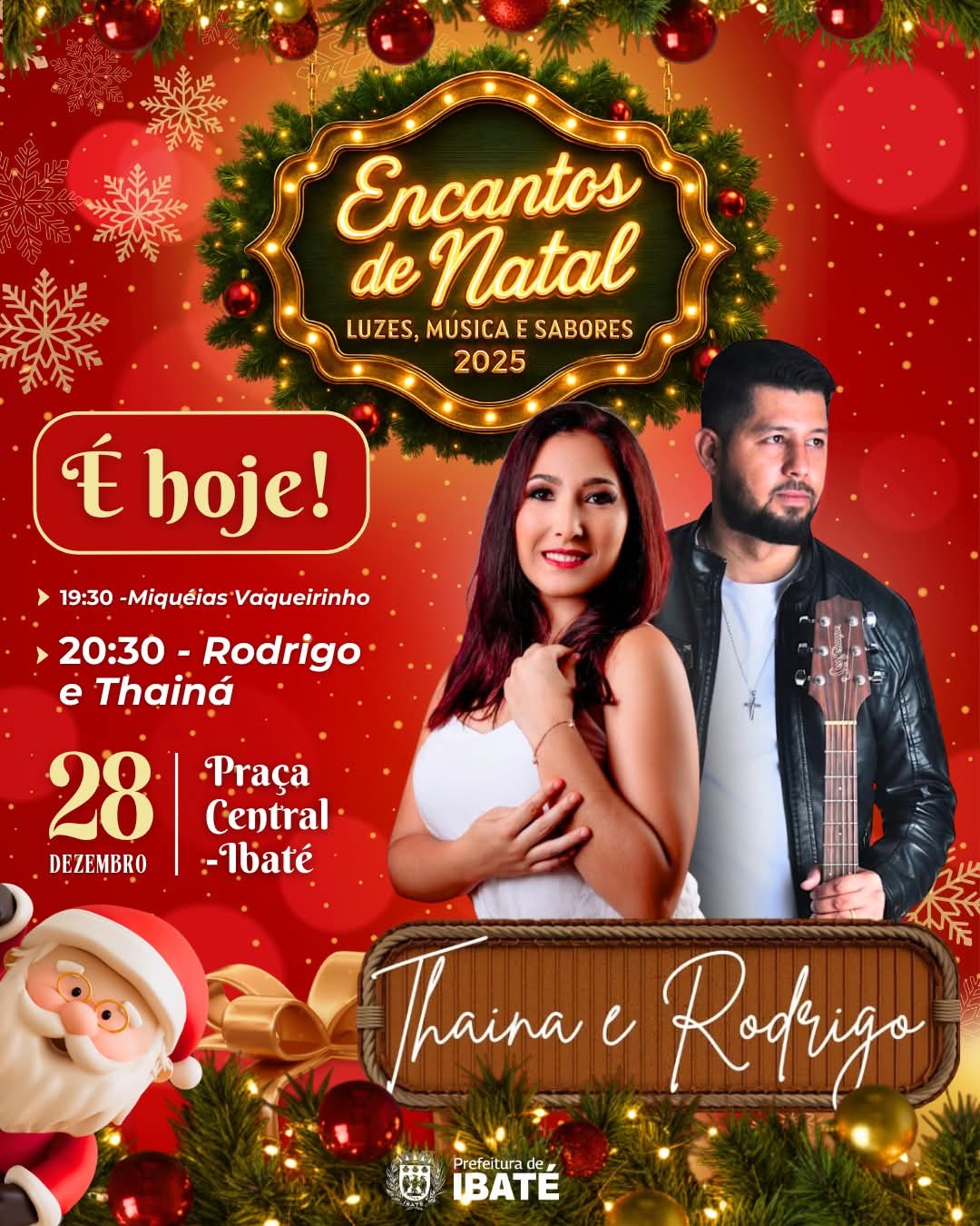 É HOJE | Encantos de Natal seguem com atrações musicais em Ibaté