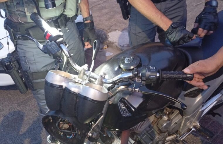GCM e PM apreendem motocicleta sem placa e com chassi adulterado durante ação conjunta em Ibaté