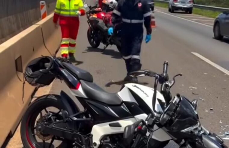 Motociclista fica ferido após colisão na Rodovia Washington Luís, em São Carlos