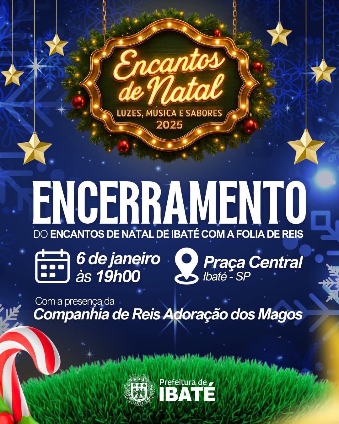 Encerramento dos Encantos de Natal de Ibaté acontece nesta terça-feira (6) ✨🎄