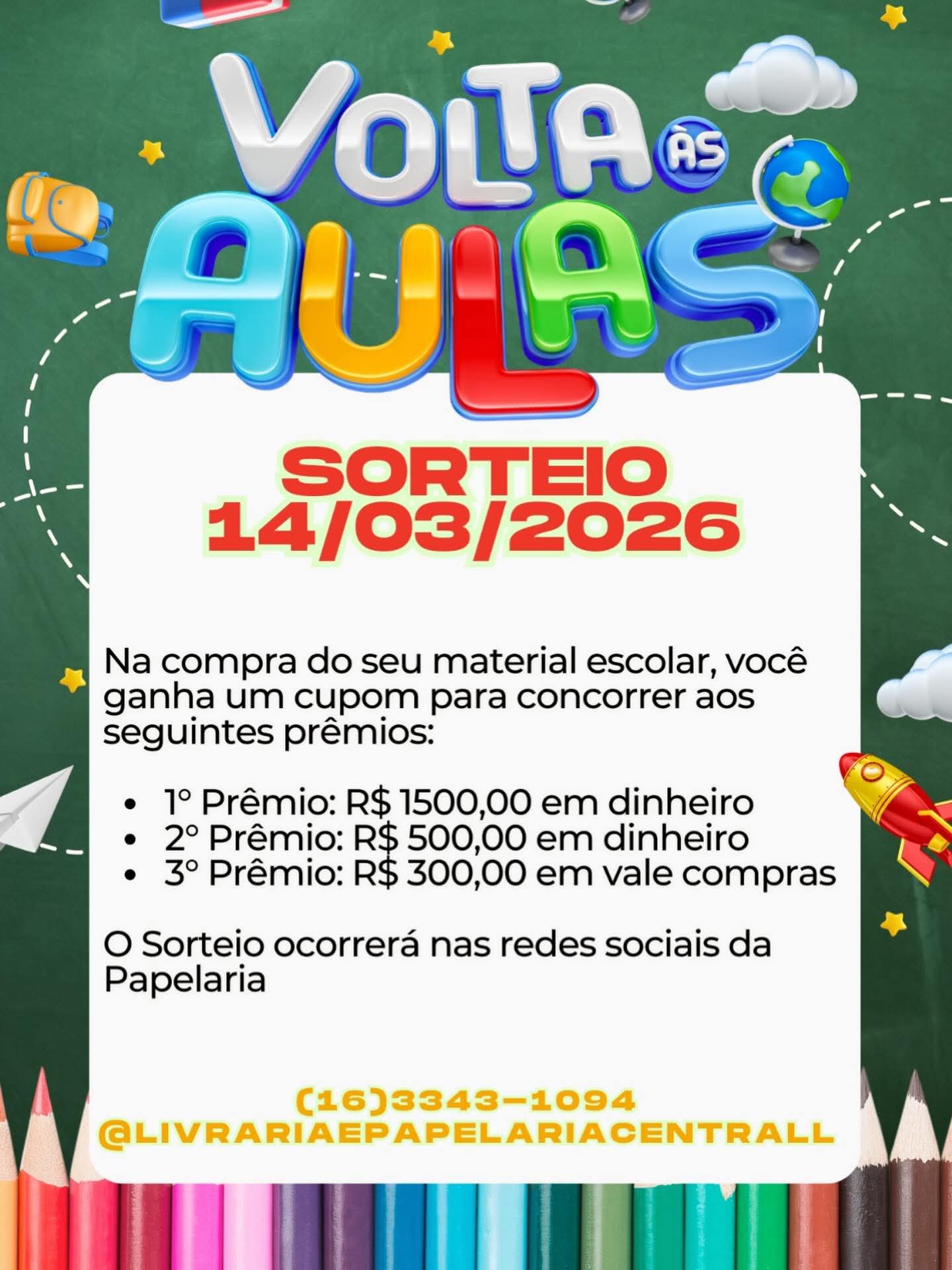 🎒📚 PROMOÇÃO VOLTA ÀS AULAS 2026 📚🎒