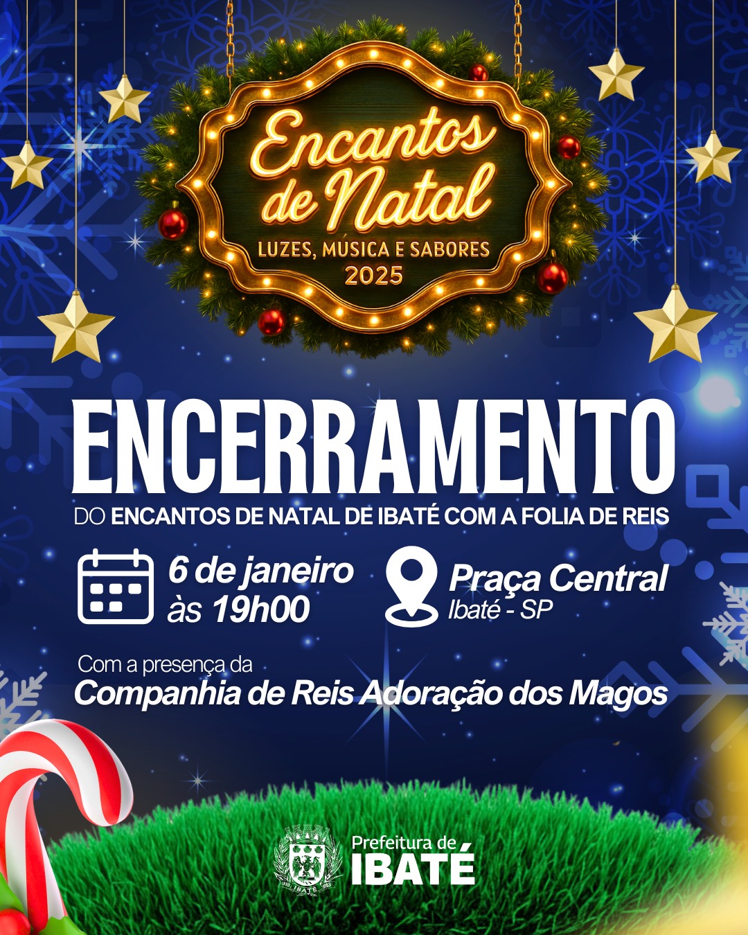 Encantos de Natal de Ibaté encerra programação com apresentação da Folia de Reis