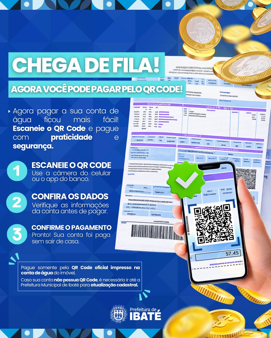 Prefeitura de Ibaté implanta QR Code nas contas de água para pagamento via PIX