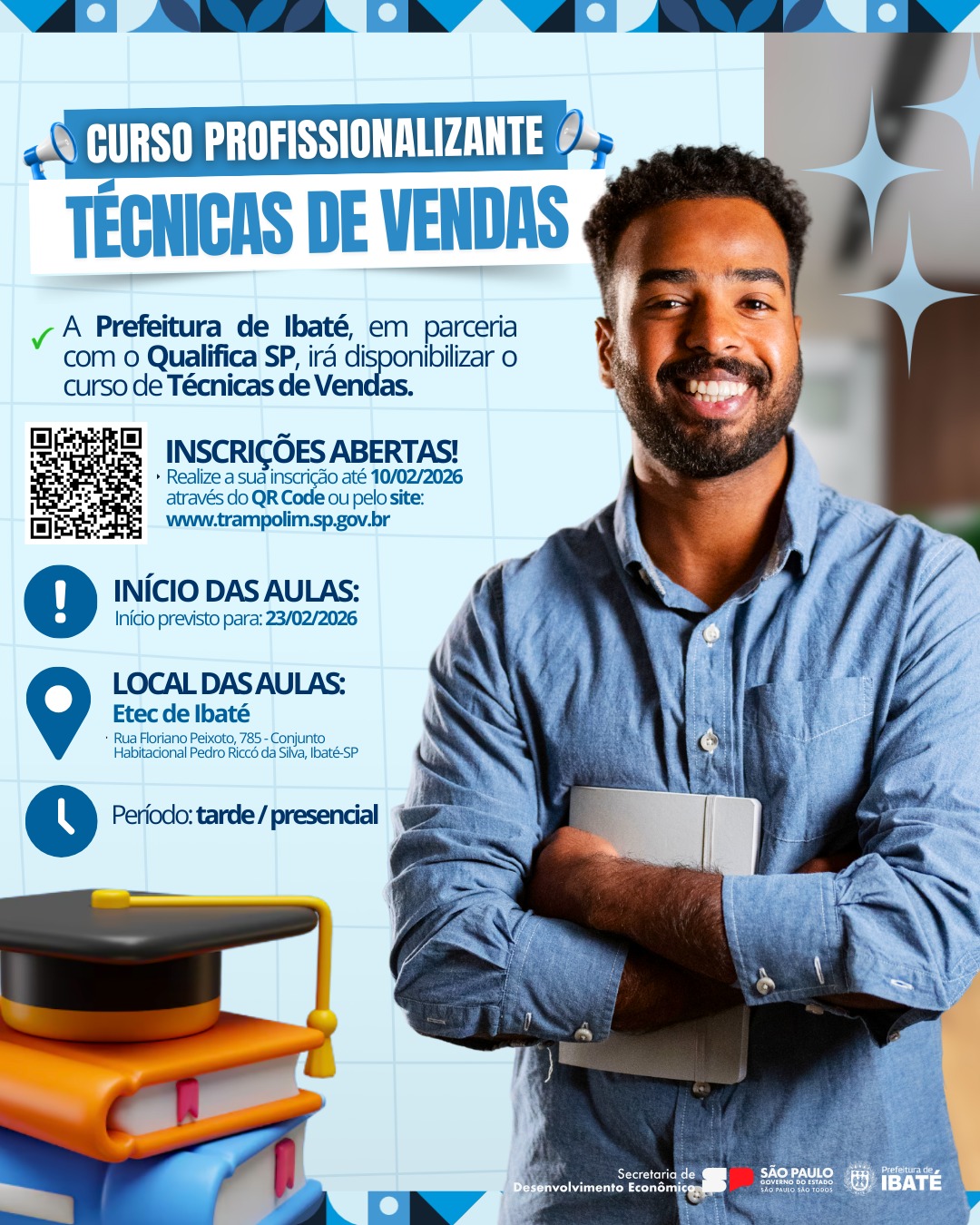 Prefeitura de Ibaté abre inscrições para Curso Profissionalizante de Técnicas de Vendas