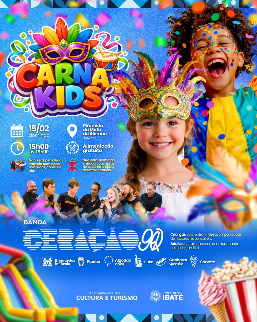 🎭🎉 CarnaKids promete tarde de alegria e diversão para crianças em Ibaté neste domingo (15)