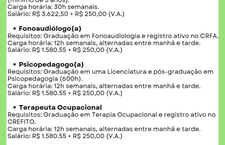 📌✨ PROCESSO SELETIVO – APAE IBATÉA APAE de Ibaté está com oportunidades abertas para reforçar sua equipe! 💙