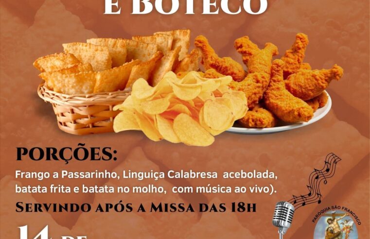 A Paróquia São Francisco de Assis de Ibaté promove, neste sábado, 14 de fevereiro, a tradicional Noite do Pastel, acompanhada de boteco e música ao vivo.