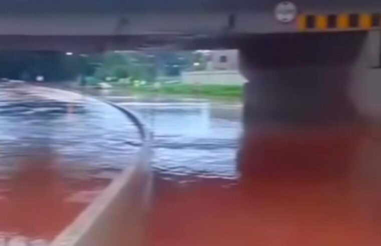 Chuva intensa provoca alagamento e interdição na Avenida Adelmo Perdizza, em Ribeirão Preto