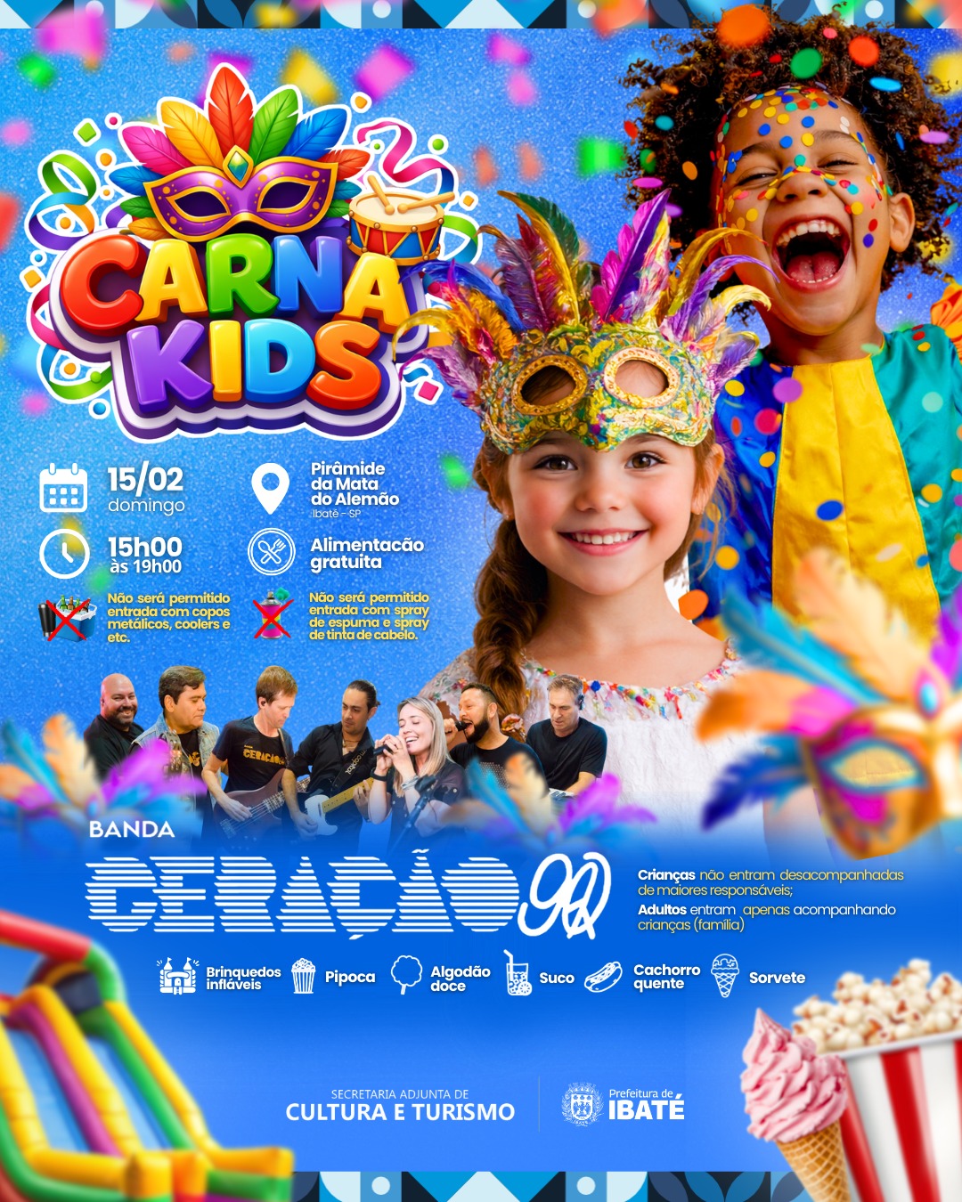 CarnaKids Ibaté: veja o que é proibido levar para a festa