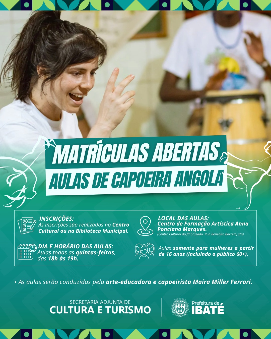 Prefeitura de Ibaté abre inscrições para Capoeira Angola gratuita voltada a mulheres