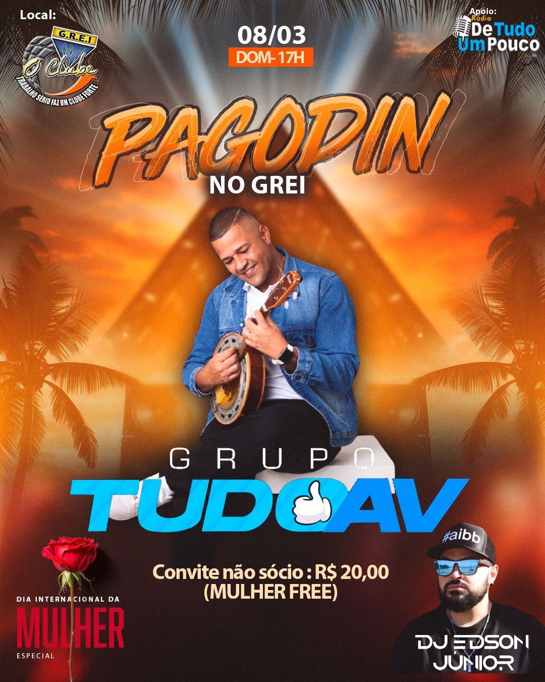 🌸🎶 Domingo (08/03) tem Pagodinho Especial no Grei!