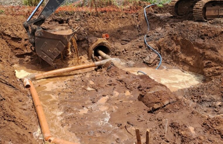 Rompimento de tubulação pode afetar abastecimento de água em bairros de Ibaté