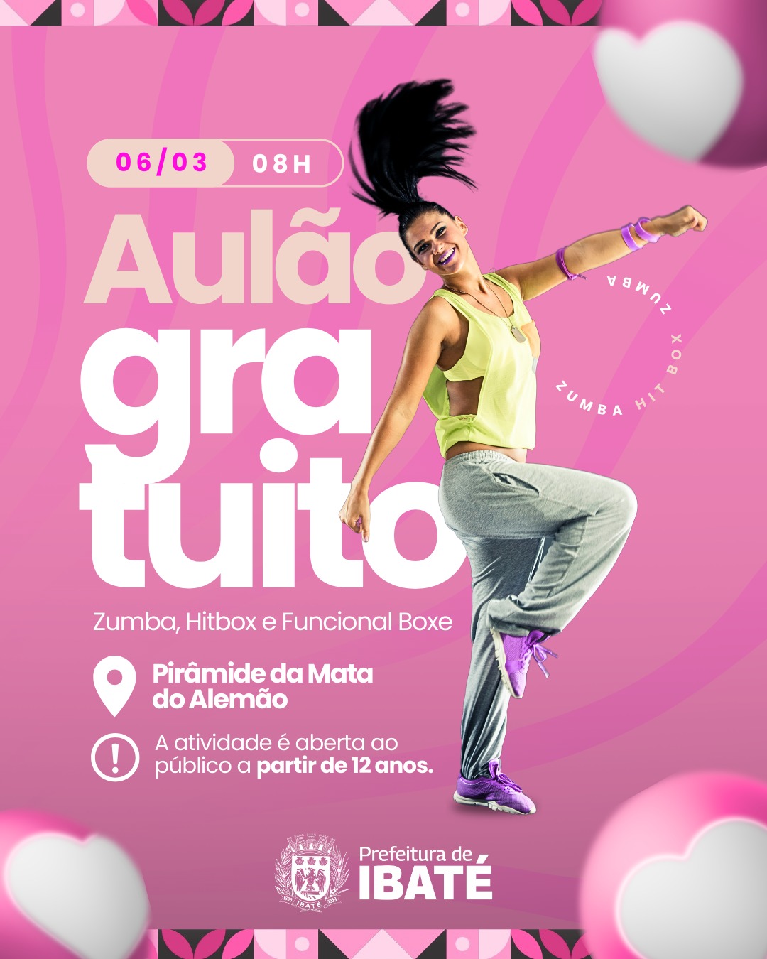 📌Aulão especial do Dia das Mulheres reúne atividades de dança e treino em Ibaté