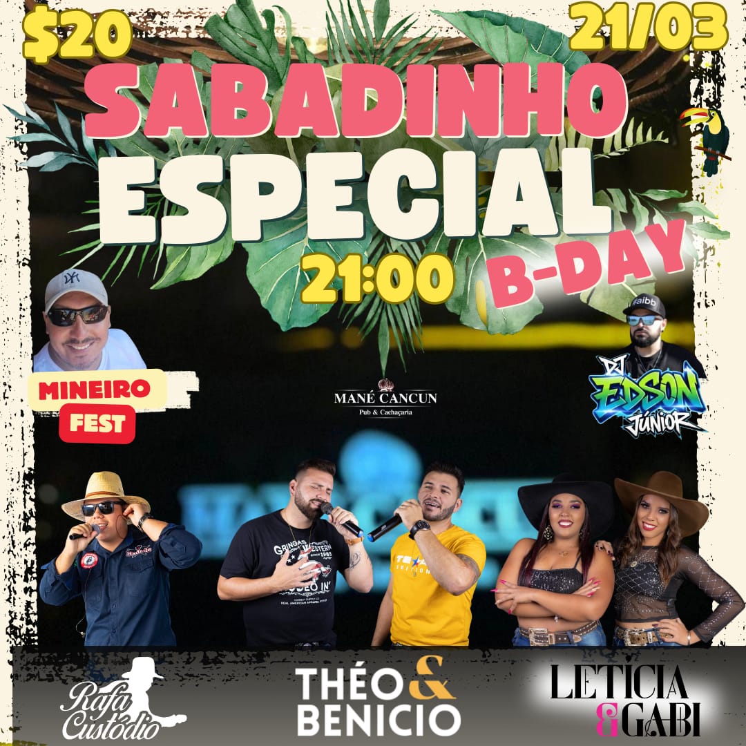 🎉 Sabadinho especial promete agitar o Mané Cancun com o B-Day Mineiro Fest 🎉