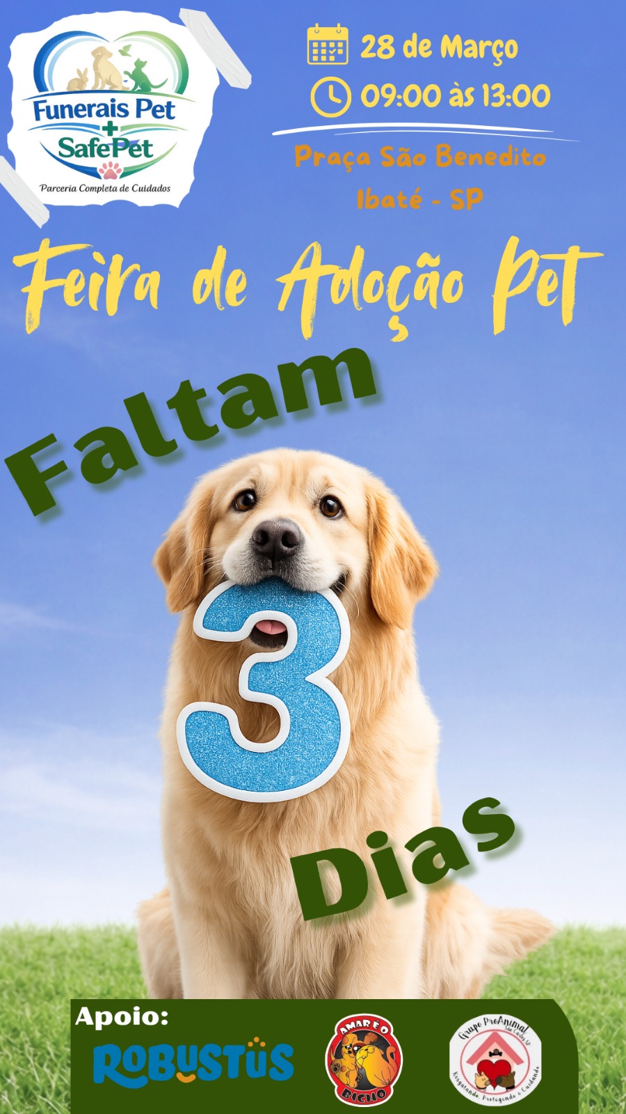 🐾 Feira de adoção pet será realizada neste sábado em Ibaté 🐾