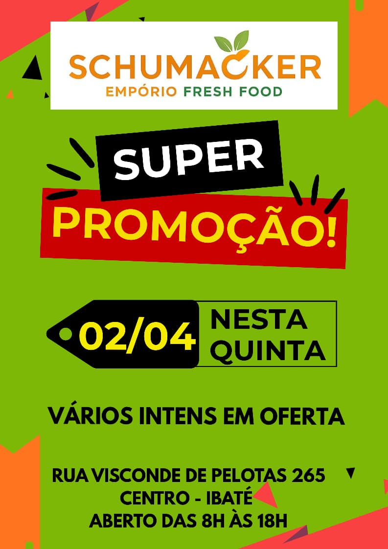 🔥 Oportunidade imperdível no Empório Schumacher Fresh Food! 🥬🍓