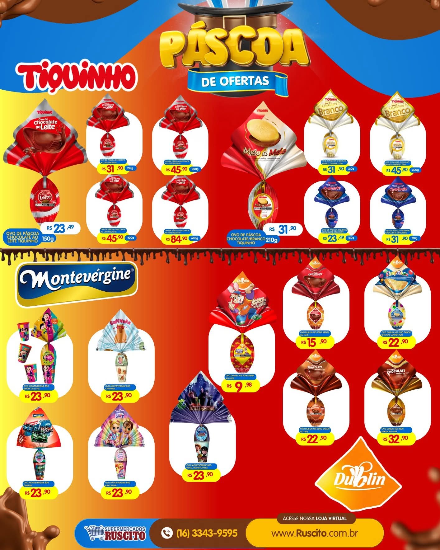 🐰🍫 A Páscoa chegou com ofertas imperdíveis no Supermercados Ruscito!