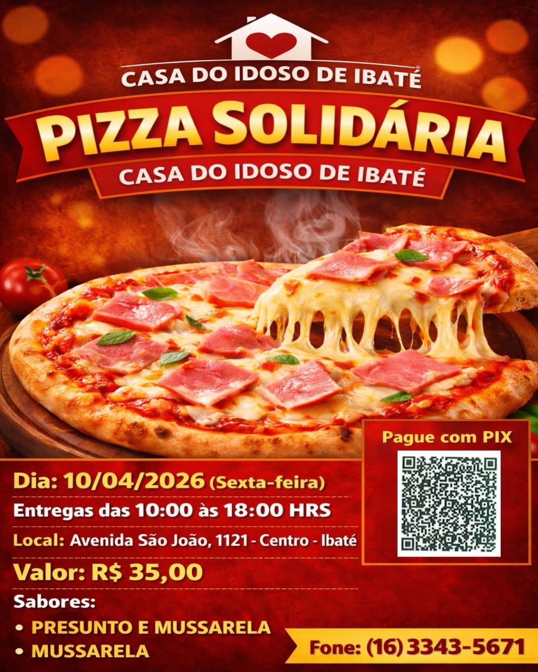 🍕 Pizza solidária em Ibaté!