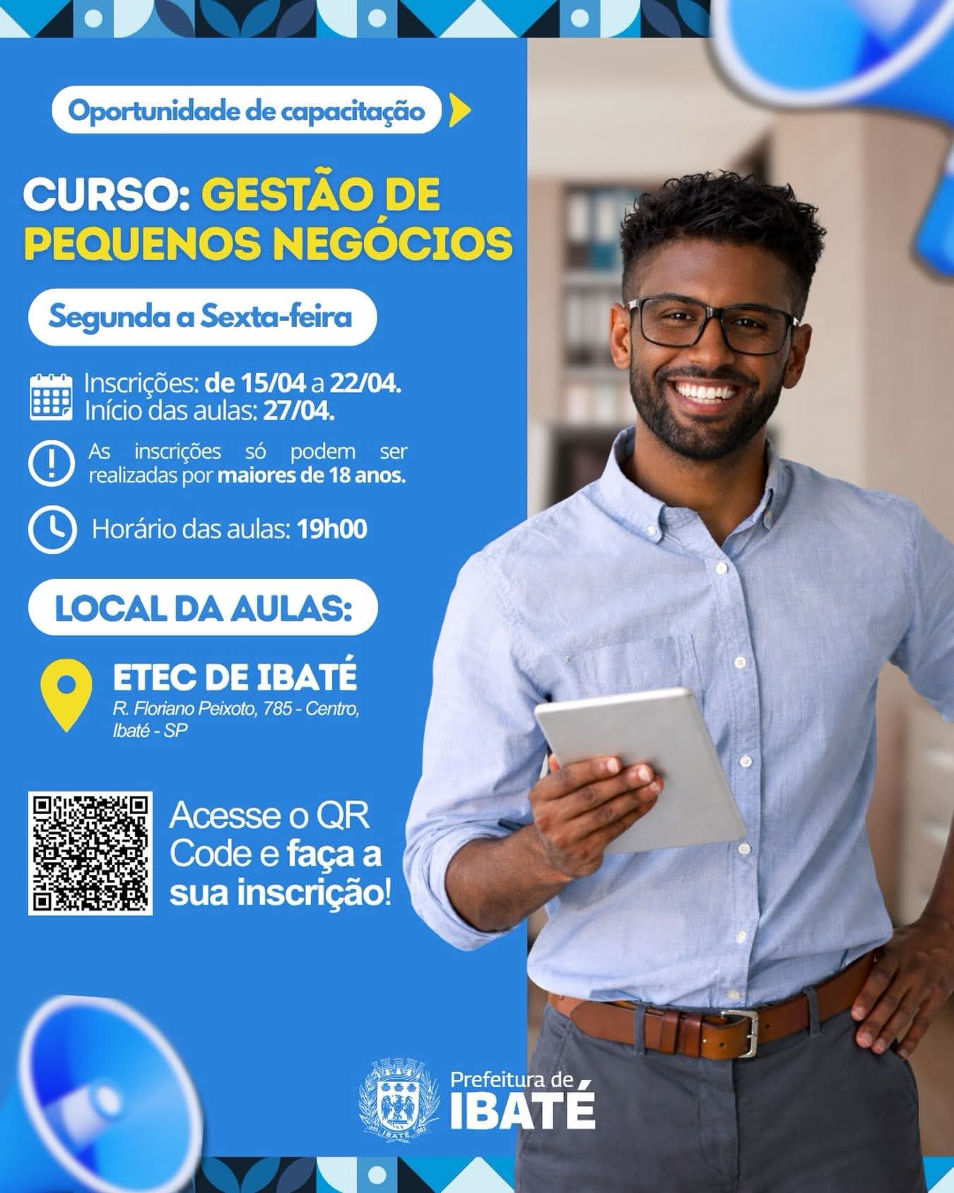 📌 Inscrições para curso de Gestão de Pequenos Negócios terminam hoje em Ibaté