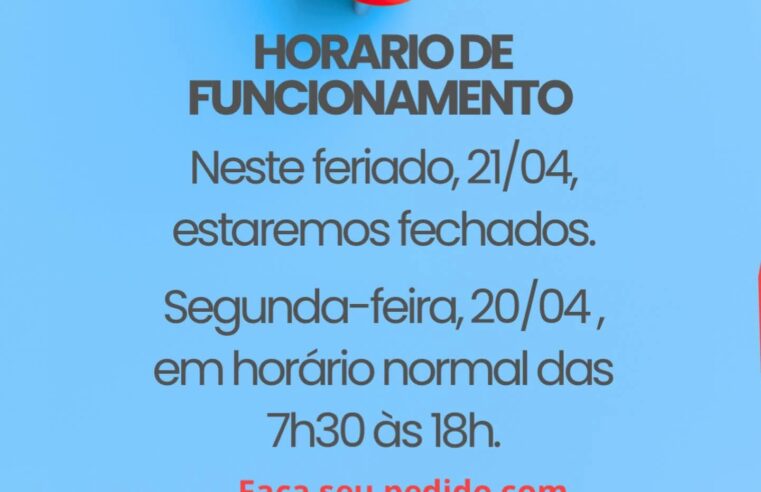 Atenção ao nosso horário de funcionamento nesse feriado.Antecipe suas compras e garanta seu material na obra 👊🏼 🚧