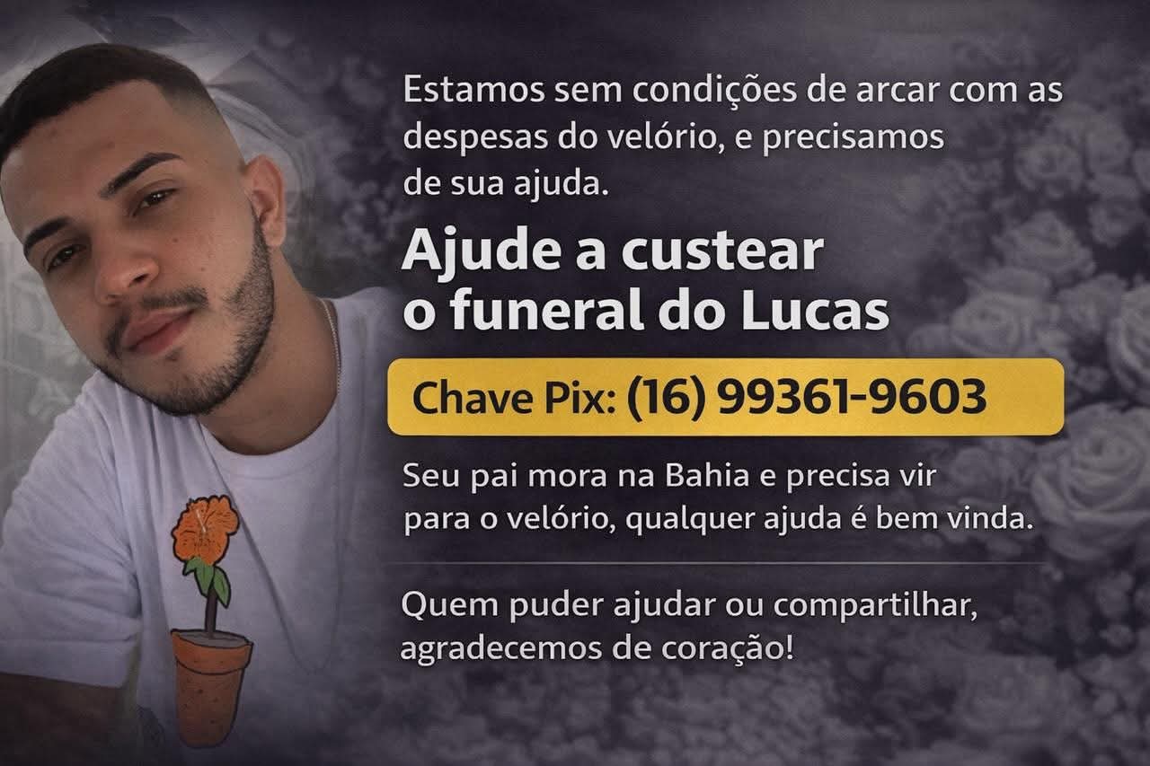 A dor da despedida chegou cedo demais para a família de Lucas Silva Gomes. Aos 25 anos, ele teve sua vida interrompida de forma repentina, deixando para trás sonhos, planos e uma saudade imensurável entre familiares e amigos.