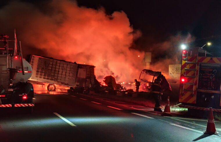 🚨 Tragédia na Washington Luís: motorista morre após colisão entre caminhões em Ibaté