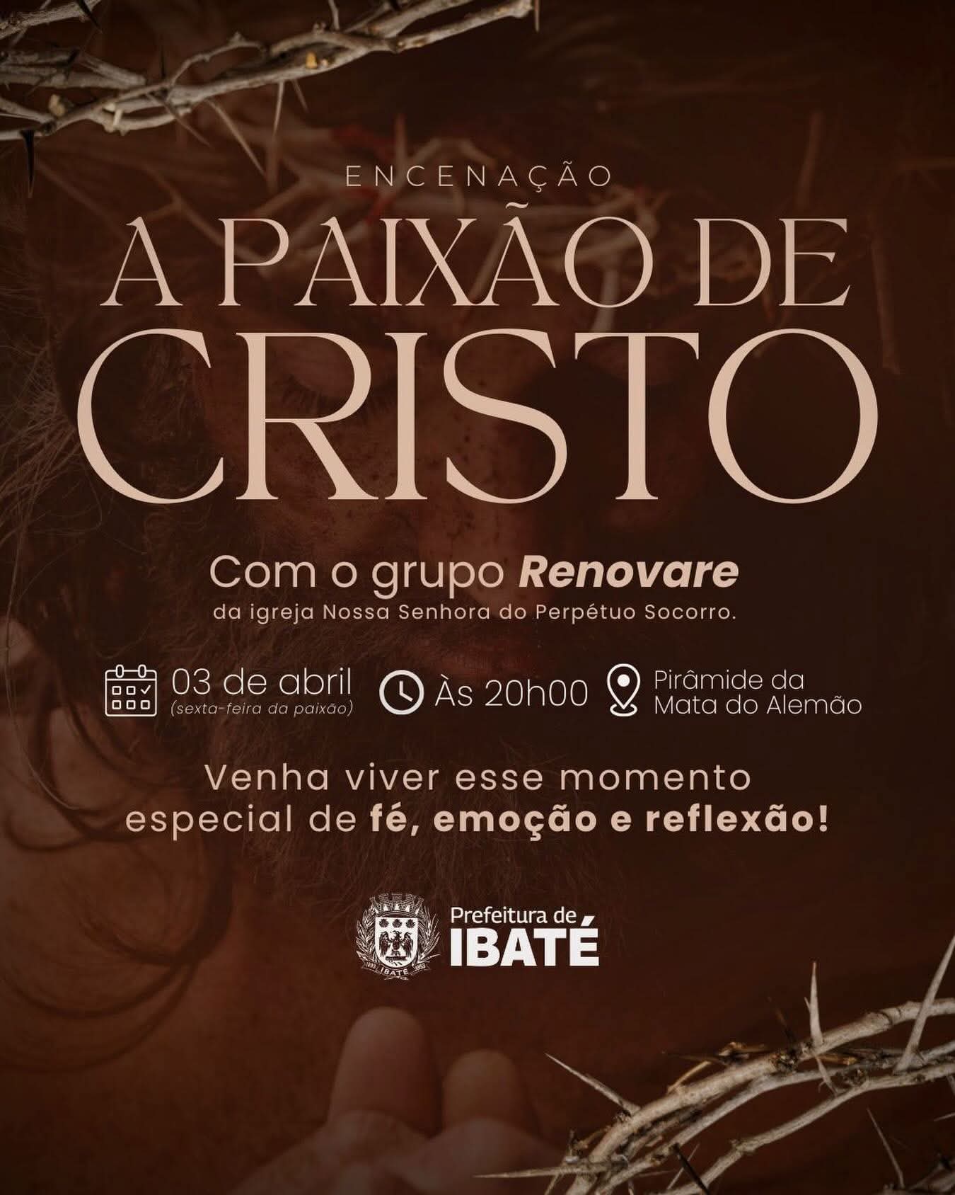 Encenação “A Paixão de Cristo” será realizada nesta sexta-feira na Pirâmide, em Ibaté