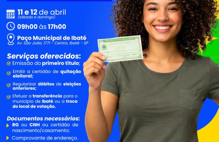 📌 Cartório Eleitoral realiza atendimento itinerante na Prefeitura de Ibaté neste fim de semana