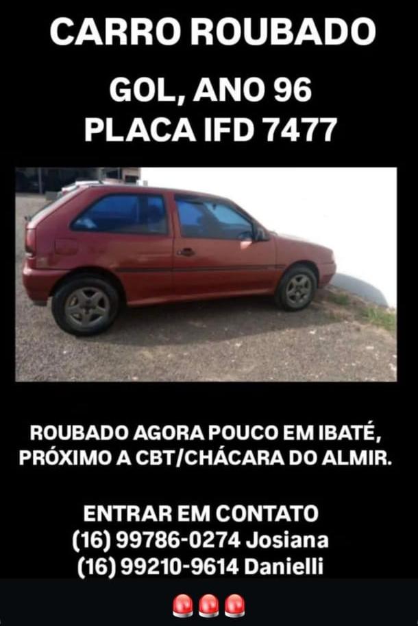 🚨 Veículo é furtado na região central de Ibaté e família pede ajuda para localizar